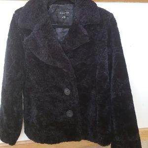 Black fuzzy coat sz medium